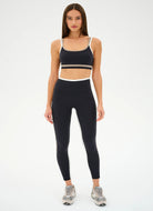 Splits59 Eva Rigor Double Strap Sports Bra in Black/Latte Full Length Front View