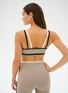 Splits59 Eva Rigor Double Strap Sports Bra in Latte/Black Back View