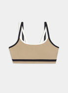 Splits59 Eva Rigor Double Strap Sports Bra in Latte/Black Product Shot View