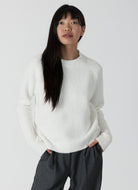 Lyla + Luxe Ezra Crewneck Sweater in Off White Front View