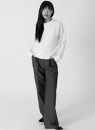 Lyla + Luxe Ezra Crewneck Sweater in Off White Full Length Front View