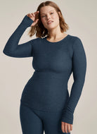 Beyond Yoga Featherweight Classic Crew Pullover in Navy