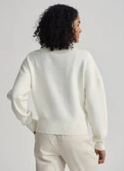 Varley Felise Relaxed Knit Jacket in Egret Back View