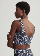 Varley Form Elsie Sports Bra in Ink Black Floral Back View