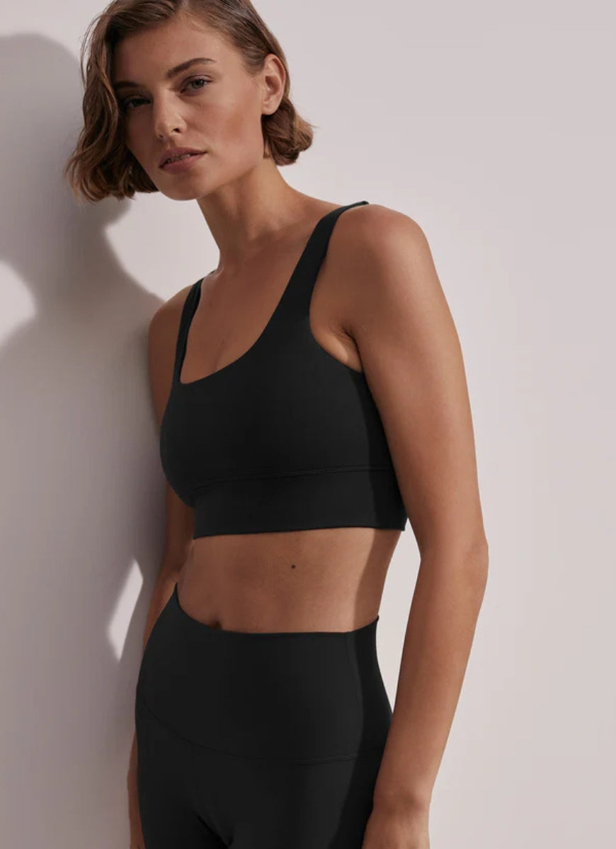 Varley FreeSoft Cori Sports Bra in Black Front View