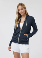 Vuori Women's Halo Performance Hoodie 2.0 in Midnight Heather