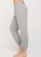 Spiritual Gangster Hamsa Luna Sweatpant in Heather Grey Side View