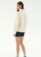 Splits59 Harris Sherpa Jacket in Creme/Indigo Full Length Back View