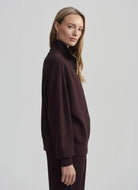 Varley Hawley Half Zip Sweat in Coffee Bean Side View