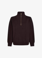 Varley Hawley Half Zip Sweat in Coffee Bean Product Shot View