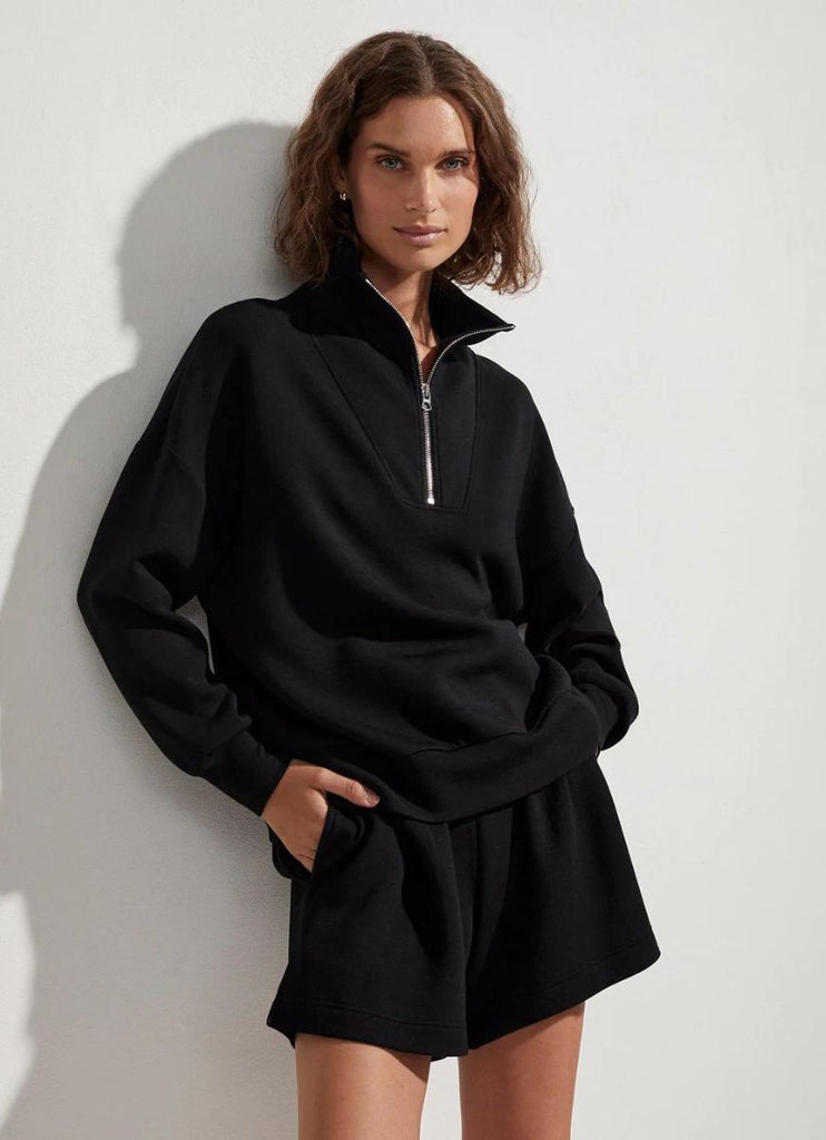 Varley Women's Hawley Half Zip Sweat in Black