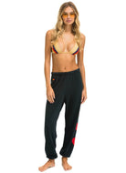 Aviator Nation Heart Stitch 4 Women’s Sweatpants in Charcoal Full Front View
