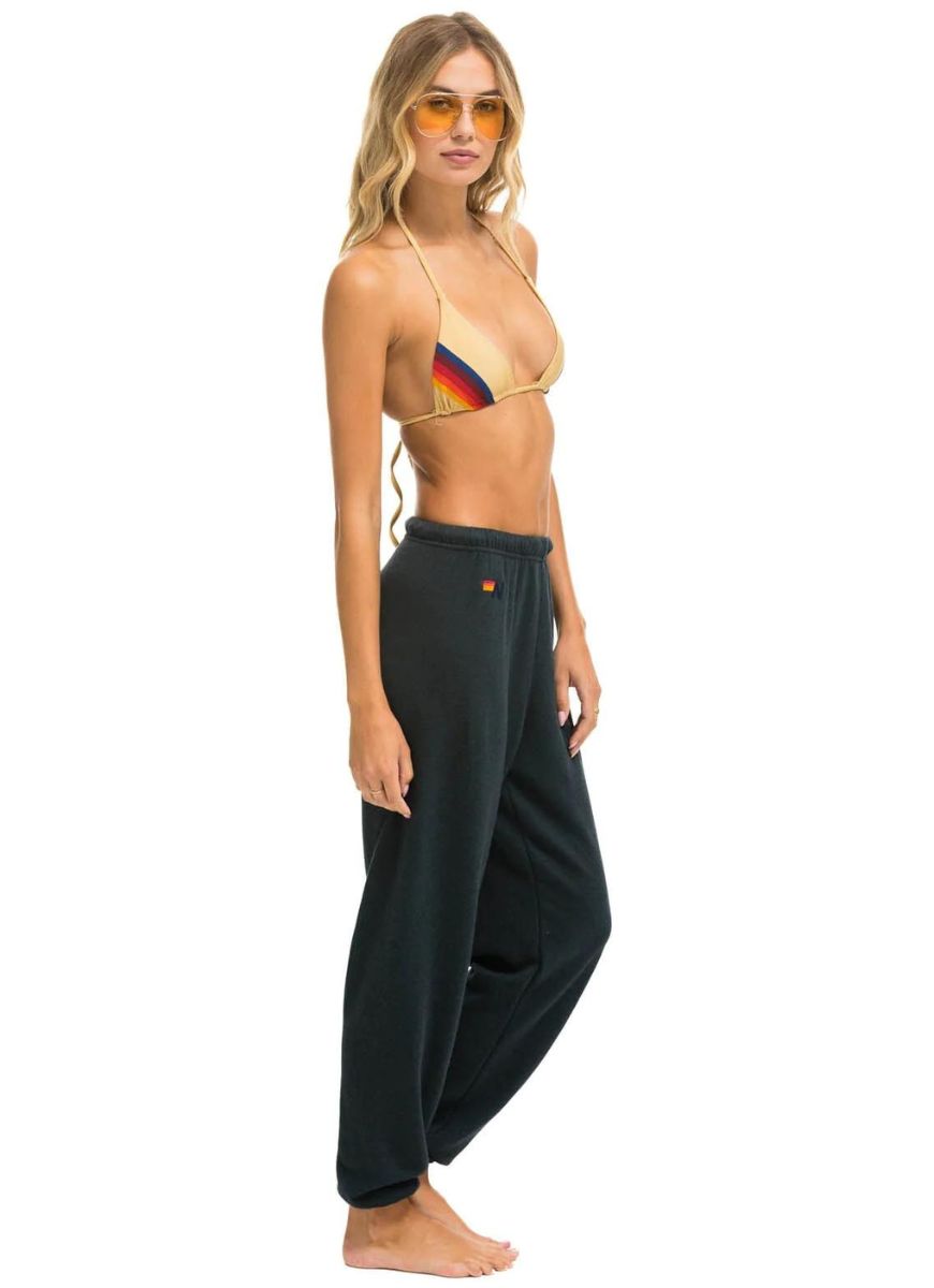 Aviator Nation Heart Stitch 4 Women’s Sweatpants in Charcoal Full Side View