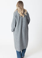 Lyla + Luxe Hugh Shawl Coat in Grey Marl Back View