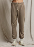 perfectwhitetee Johnny French Terry Sweatpant in Mushroom