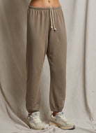 perfectwhitetee Johnny French Terry Sweatpant in Mushroom Front View