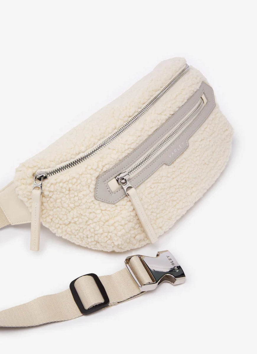 Varley Kansa Sherpa Belt Bag in Sandshell Angled View