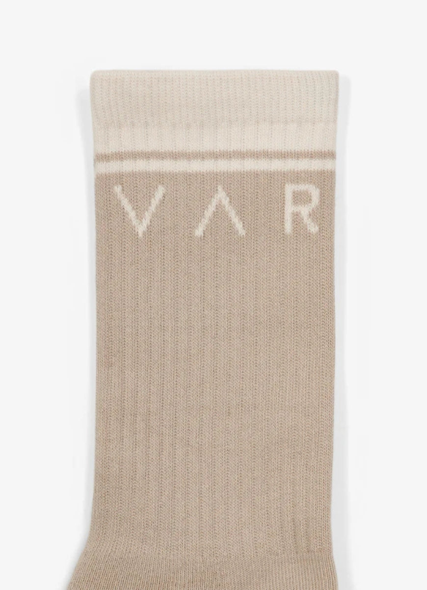 Varley Kendrick Grip Sock in Neutral Close Up View