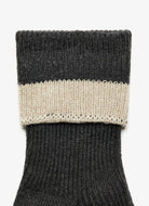 Varley Kerry Plush Roll Top Sock in Charcoal/Sandshell Close Up View