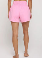 Spiritual Gangster Kia Mid Rise Short in Neon Rose Back View