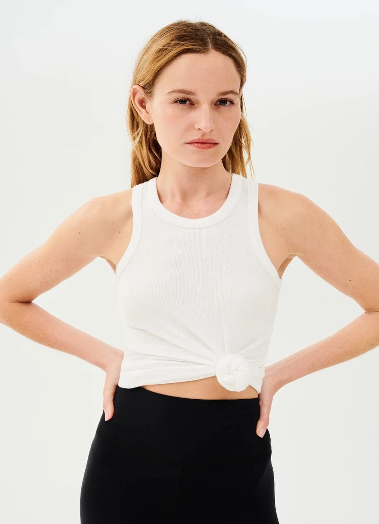 Splits59 Kiki Rib Women's Tank Top in White Front View