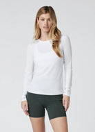 Vuori Women's Long Sleeve Luxe Crew in White