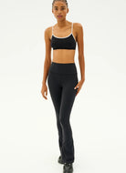 Splits59 Loren Seamless Sports Bra in Black/White Full Length Front View