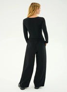 Splits59 Luca Airweight Trouser With Stripe in Black Full Length Back View