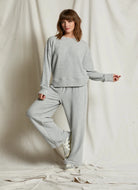 perfectwhitetee Marcie Brushed Pant in Heather Grey Alternate Front View