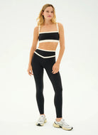 Splits59 Mason High Waist Rigor Full Length 28 Legging in Black/Creme Full Length Front View