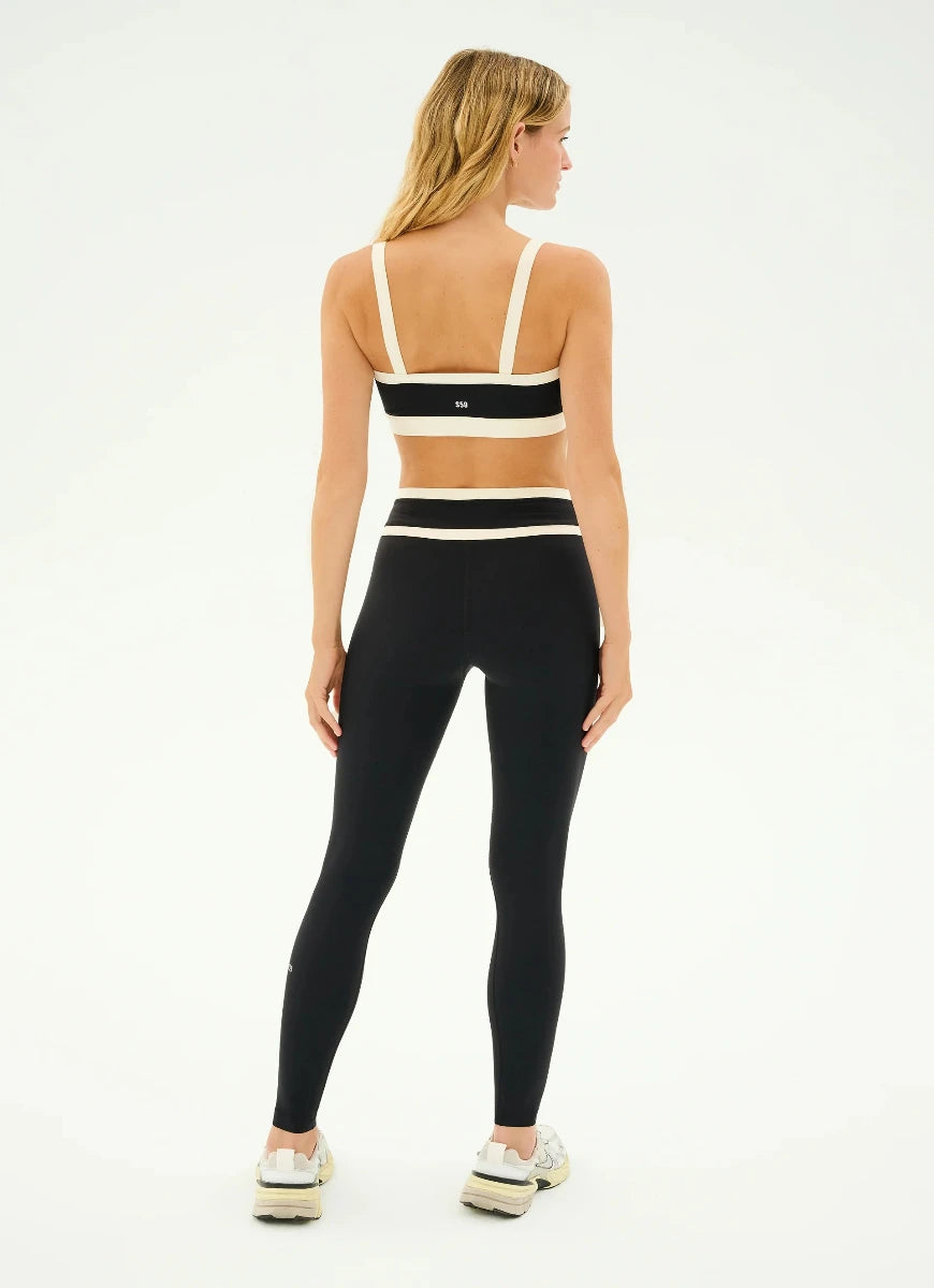 Splits59 Mason High Waist Rigor Full Length 28 Legging in Black/Creme Full Length Back View