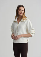 Varley Milano Half Zip Sweat in Ivory