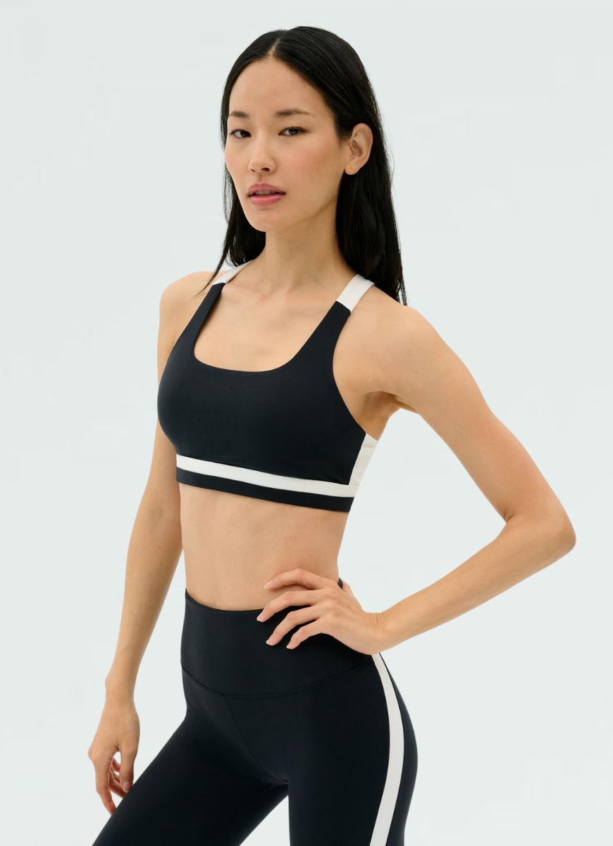 Splits59 Miles Rigor Sports Bra in Black/White Side View