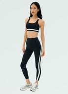 Splits59 Miles Rigor Sports Bra in Black/White Full Length Angled Side View