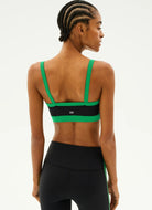 Splits59 Monah Rigor Sports Bra in Black/Grass Back View