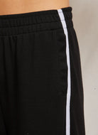 perfectwhitetee Nadia Wide Pant in True Black Close Up View