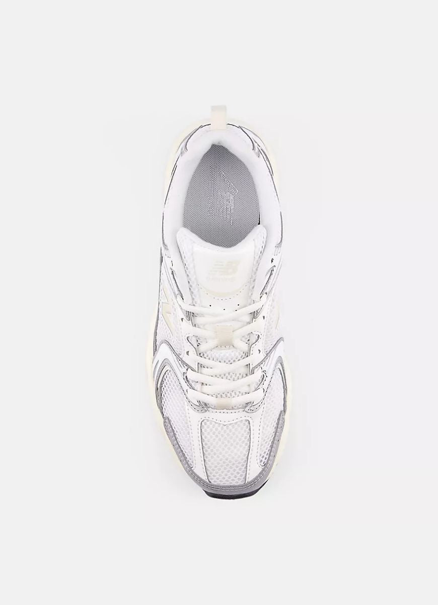 New Balance Women's 530 Running Show in Silver Metallic/Linen Top View
