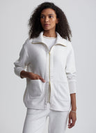 Varley Niamh Zip Through in Ivory Marl