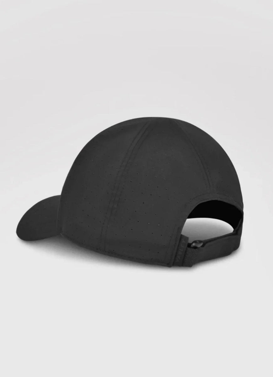 Varley Niles Active Cap in Black Back View Showing Strap Adjustment