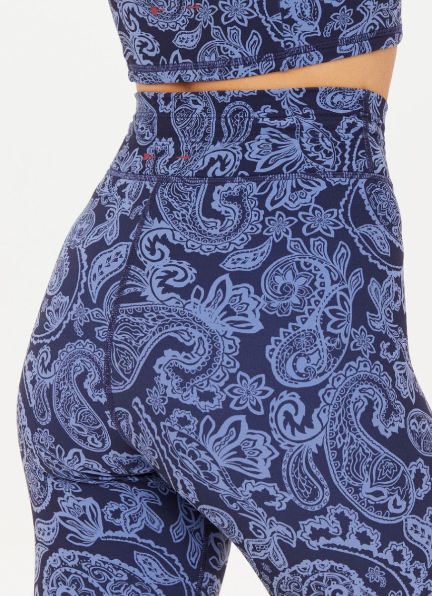 The Upside Nouveaux 25in Midi Pant in Paisley Close Up Back View