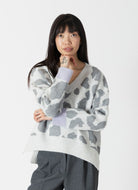 Lyla + Luxe Ocean Animal Sweater in Grey/Lavender Front View