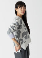 Lyla + Luxe Ocean Animal Sweater in Grey/Lavender Alternate Side View