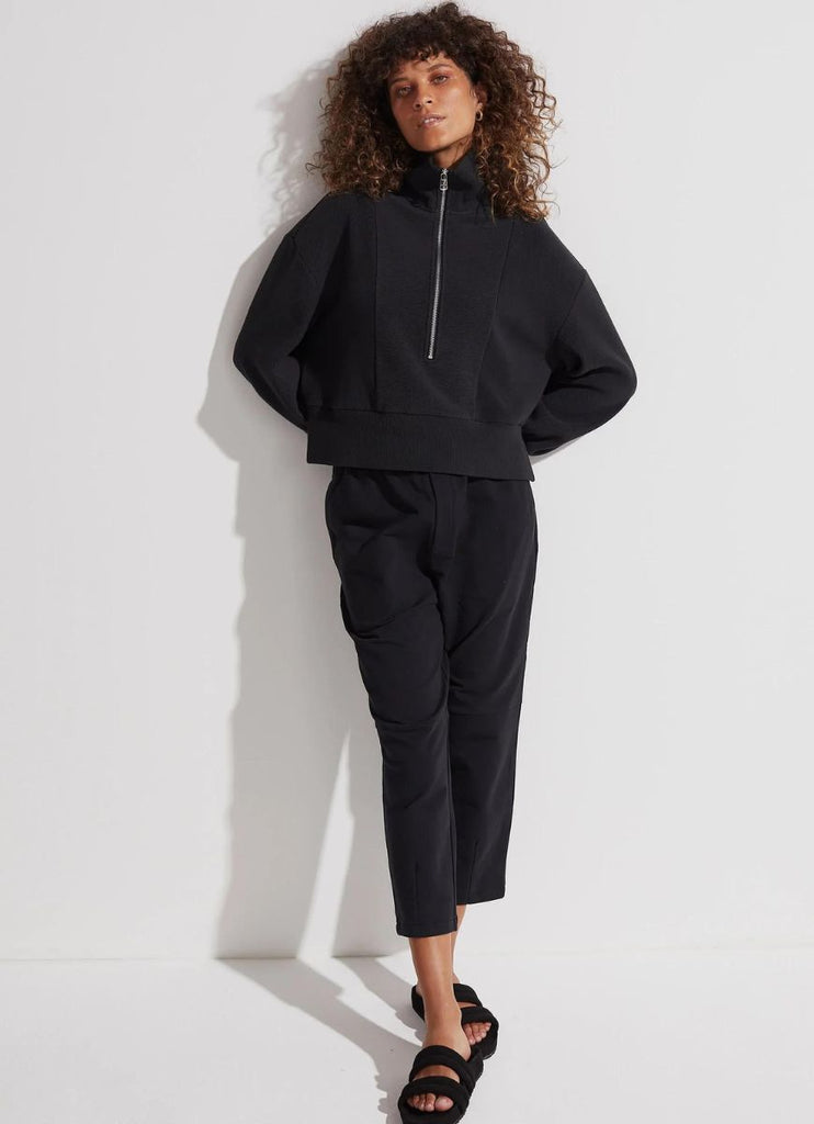 Varley Women's Ramona Half-Zip Pullover in Black Front View