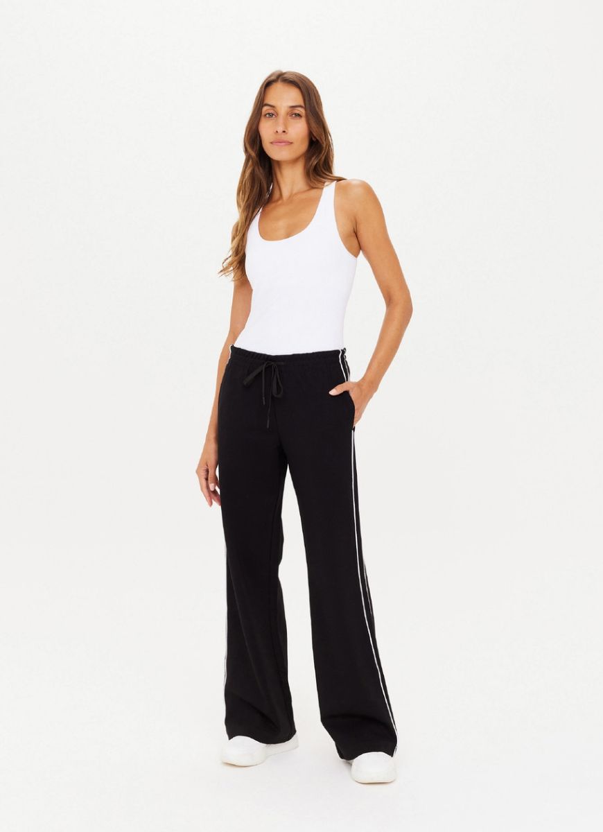 The Upside Realm Jetset Pant in Black Full Length Front View