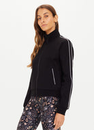 The Upside Realm Margot Jacket in Black Side View Zipped Up