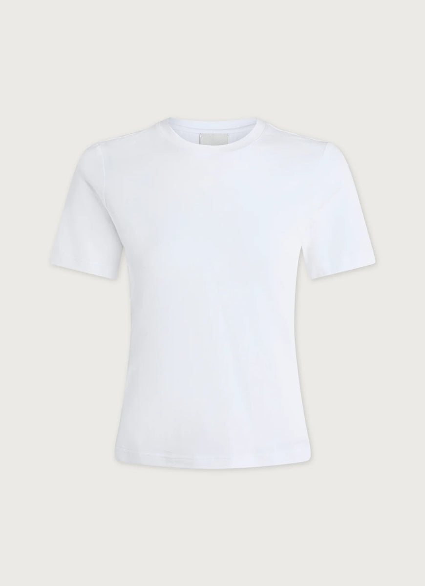 Varley Regina Fitted Tee in White Product Shot View