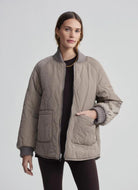 Varley Reno Reversible Quilt Jacket in Fungi Reversed Front View