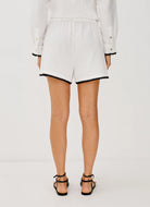 Rails Women's Sunny Short in Black Blanket Stitch Alternate Back View