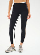 Splits59 Sam High Waist Rigor 7/8 Legging in Black/Latte Front View