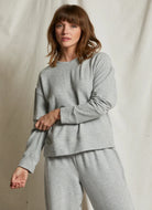 perfectwhitetee Selma Brushed Pullover in Heather Grey